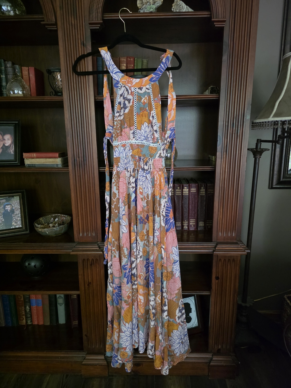Petal & Pup Floral Backless Maxi Dress in Orange, Pink, Blue, White, Brown